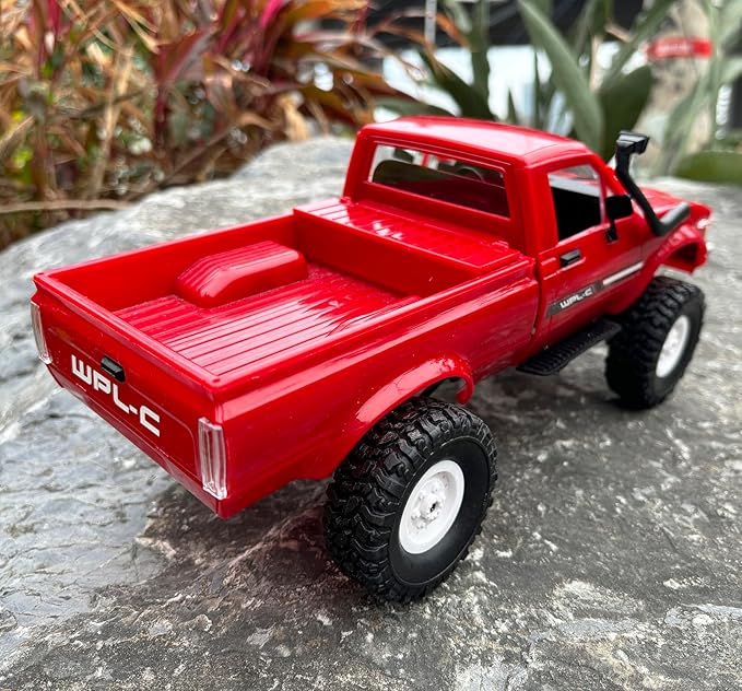 RC Rock Crawler 4x4 WPL C24 RC Truck Off Road RTR 1/16 Scale Remote Control Crawler All Terrain with Proportional Throttle Steering 2.4 GHz Led Light Hobby Toy Adult
