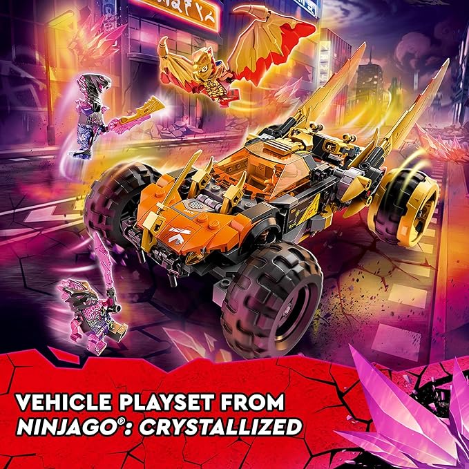 LEGO NINJAGO Cole’s Dragon Cruiser Car Toy 71769 Ninja Toys with Golden Kai Cole and Snake Warrior Minifigures Gifts for Kids Boys &amp Girls