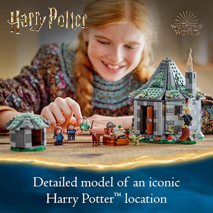LEGO Harry Potter Hagrid's Hut: an Unexpected Visit - Harry Potter Toy for Boys &amp Girls Ages 8+ - Kids Building Toys W/Buildable House 7 Minifigures &amp Dragon - 76428