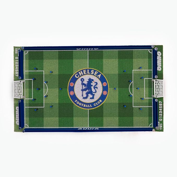 Binho Board Classic Board Game Chelsea Edition - 2-Player Fast-Paced Finger Flicker Pinball Family Board Games - Portable Tabletop Sports Game Set for Any Occasion