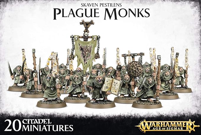 Games Workshop Warhammer 40K Age of Sigmar Skaven Pestilens Plague Monks