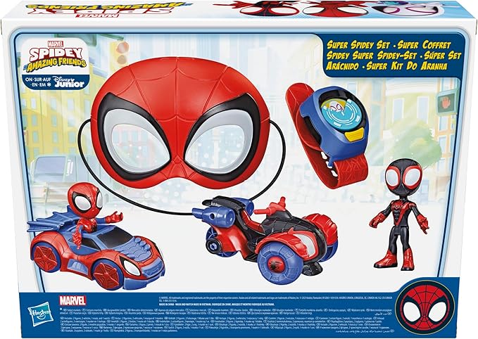 Spidey and his Amazing Friends Super Spidey Set Role Play Toys Toy Car Set Marvel Spider-Man Mask Great for Kids 3+ Years (Amazon Exclusive)