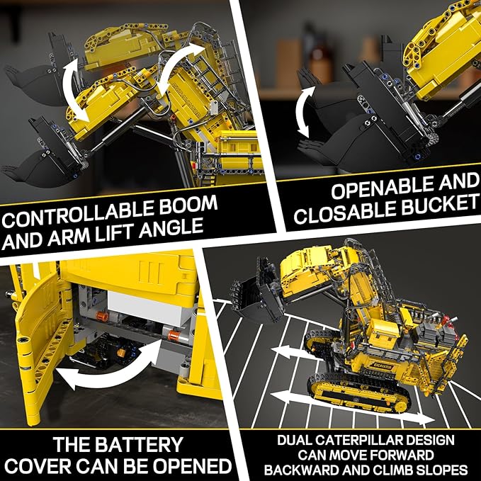 Mould King 17070 App Control Large Excavator Building Kit RC Diggers Construction Set Mining Excavator Construction Vehicle Building Blocks for Adults (4767 Pieces)