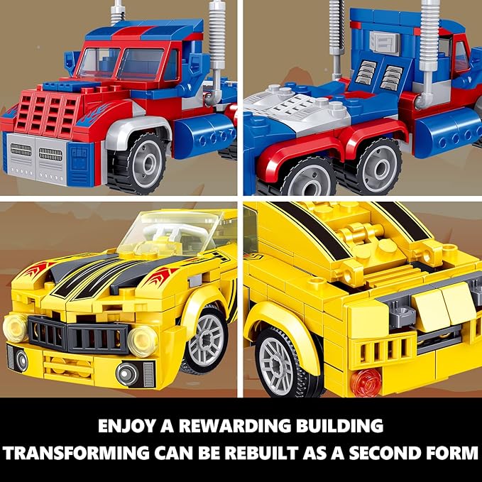 HIGH GODO Transforming Building Set Collectible 2in1 Transformation Robot and Truck Building Block Set Cool Robots Toys Gifts for Teens Adults 14+ (636 Pieces)