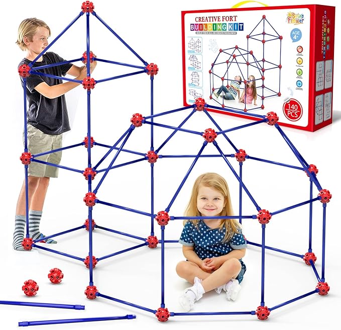 Fort Building Kit for KidsSTEM Construction Toys Christmas &amp Birthday Gift for 4 5 6 7 8 9 10 11 12 Years Old Boys and GirlsUltimate Creative Set for Indoor &amp Outdoors Activity140 PcsOrig