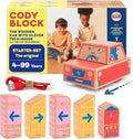 Cody Block Starter Set Educational Wooden Building Blocks Coding and Car STEM Toys for Preschool Kids Ages 4+ Screen Free
