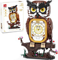 Owl Clock Building Blocks Set STEM Building Toys with Functional Clock Collectible Bird Display Model for Home Decor Christmas Birthday Gift for Adults &amp Boys 8-14 (964Pcs)
