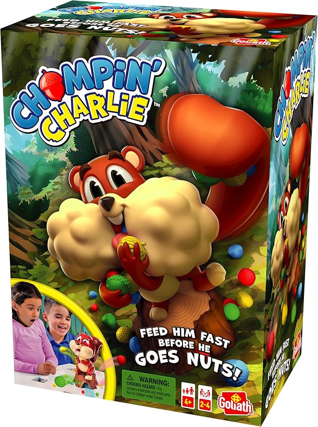 Chompin' Charlie Game - Feed The Squirrel Acorns and Race to Collect Them When They Scatter by Goliath