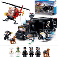 City Police Chase Building Set SWAT Mobile Command Police Truck Building Toy with Helicopter &amp Police Motorcycle Compatible with Lego City Police Station Gift for Boys Girls Aged 6+ 540 PCS