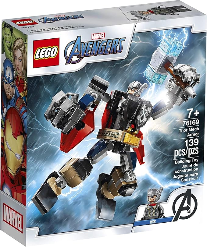 LEGO Marvel Avengers Classic Thor Mech Armor 76169 Cool Thor Hammer Playset Superhero Building Toy for Kids New 2020 (139 Pieces)