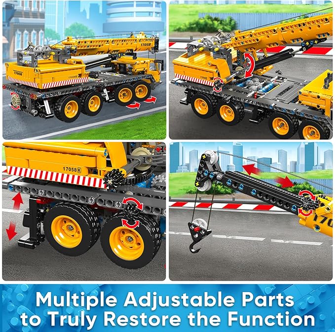 Mould King 17058 Crane Building Blocks Kit 997 Pieces Crane Truck Model to Build DIY Constration Toy Collectibles/Exhibition for Adult/Kids