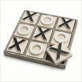 JEVERGN 12.6 Large Wooden Tic Tac Toe Game Rustic Coffee Table Game Wood Farmhouse Tic Tac Toe Board Game Decor Family Games for Adult &amp Kids Washed Brown