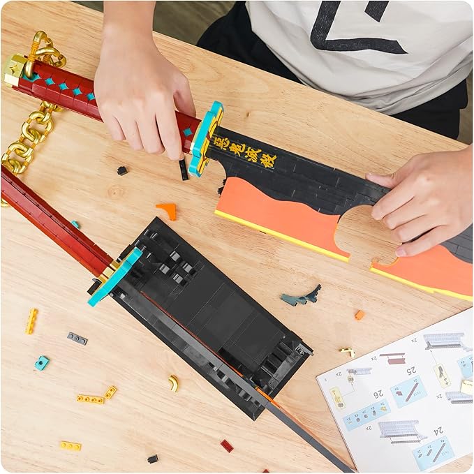 TOY PLAYER Uzui Tengen Demon Sword Building Set Compatible with Lego Katana Building Set for Anime Fans(1478+ Pcs)