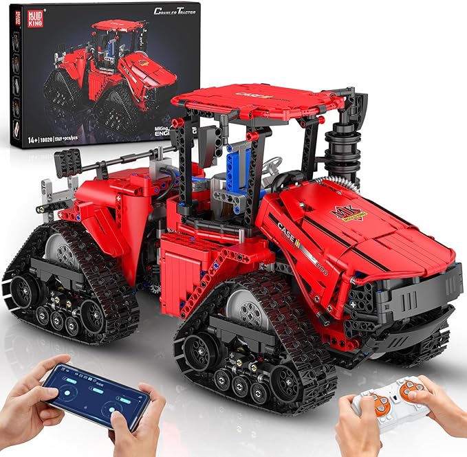 Mould King 18020 Technik Crawler Tractor Building Sets APP Programmable Construction Large Vehicle Model Set Tracked Tractor Building Kits Gift Toy for 14+ Adult/Teens/Enthusiasts(1769 Pcs)