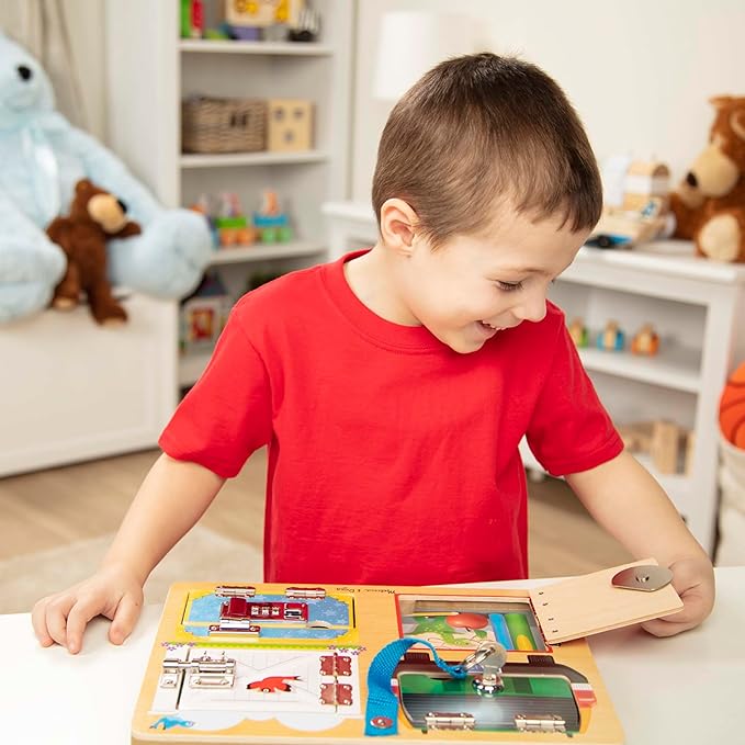 Melissa &amp Doug Locks and Latches Board Wooden Educational Toy
