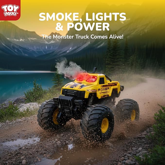Monster Truck RC Car for Kids 2.4GHz 4WD Off-Road Remote Control Truck with Water Spray Lights &amp Music 360° Rotation Waterproof All-Terrain Car for Boys Ages 6+ Carros De Control Remoto 4x4