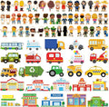 50 Pcs Wooden Community Helpers Play Set Community Includes Little Wooden People Buildings Cars Multicultural Figurines Toy Preschool Little Professionals Block Character(Stylish)