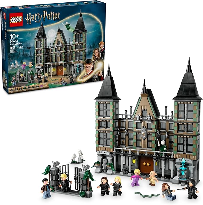 LEGO Harry Potter Malfoy Manor Building Set - Harry Potter Toy for Boys &amp Girls Ages 10+ - Collectible Kids Toy for Fans - Includes 9 Minifigures - 76453