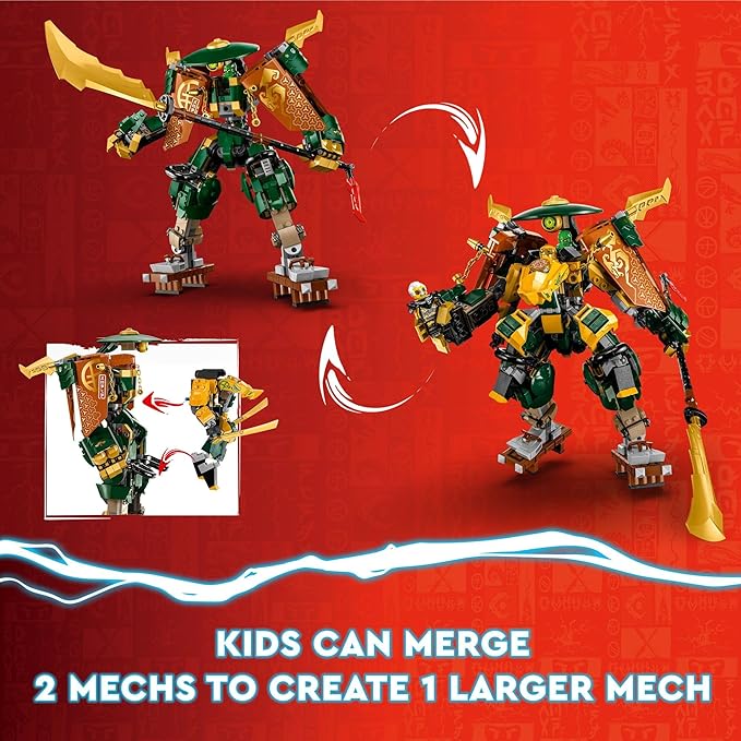 LEGO NINJAGO Lloyd and Arin’s Ninja Team Mechs 71794 Building Toy Set Featuring 2 Mechs and 5 Minifigures Idea for Teen Boys Girls and Kids Ages 9 and Up who Love Ninja Adventures