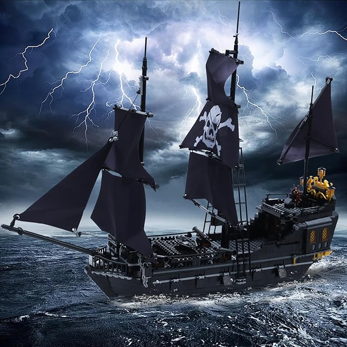 1424PCS Pirate Ship Building Blocks ToysCreator Architecture CorsairBuilding Set(Not Compatible with Lego Pirates of The Caribbean) Wonderful Choice for 6+ Boys Girls or Adults