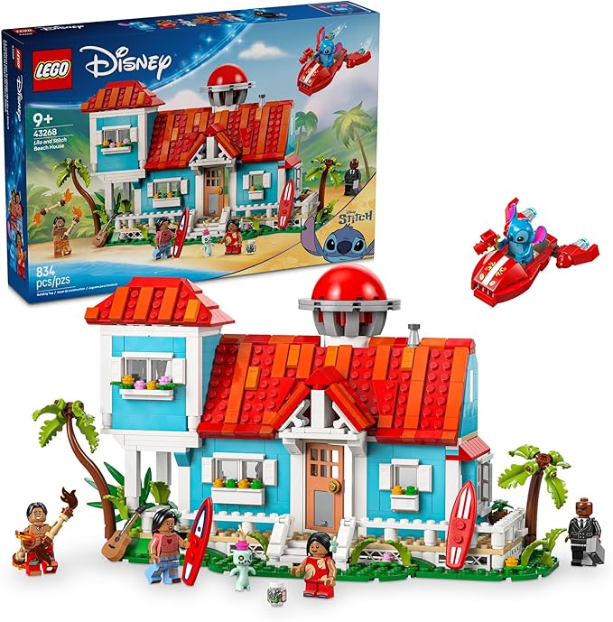LEGO Disney Lilo and Stitch Beach House Toy - Building Playset for Kids Girls and Boys Ages 9+ - Includes 5 Minifigures - Disney Gift Idea for Fans of Lilo &amp Stitch Movie - 43268