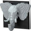 3D Wall Art Elephant Building Block Sets - Cute Animal Micro Mini Building Bricks Kit Creative Ideals Toy for Adult Collectible Architecture Decoration Party Favor for 14+ Adult 1625PCS (Elephant)