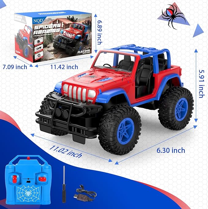 NQD Spider Remote Control Car for Kids RC Car for Boys 2.4Ghz Off Road RC Trucks All Terrain SUV Jeep Toy for Birthday for Kids 3-8 Years Old
