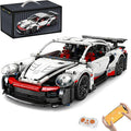 DIY RC Kit - 1226PCS Building Blocks for Adults 1:14 Scale Gloss White Sports Car with Remote Control Programmable App &amp LED Lights Build Your Own RC Car Kit