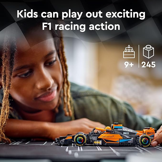 LEGO Speed Champions 2023 McLaren Formula 1 Race Car Toy for Play and Display Buildable McLaren Toy Set for Kids F1 Toy Gift Idea for Boys and Girls Ages 9 and Up who Enjoy Independent Play 76919