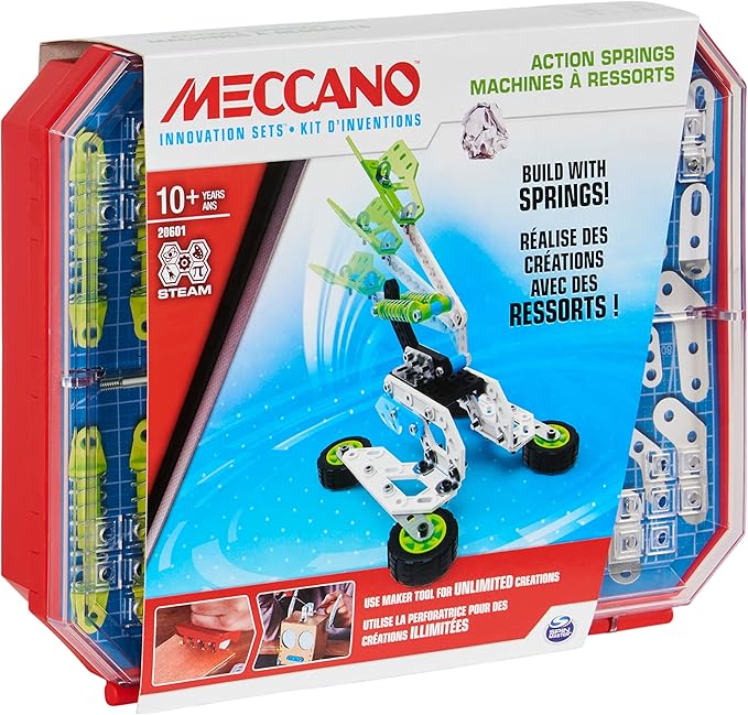 Meccano Action Springs Innovation Set STEAM Building Kit for Kids Aged 10 and Up