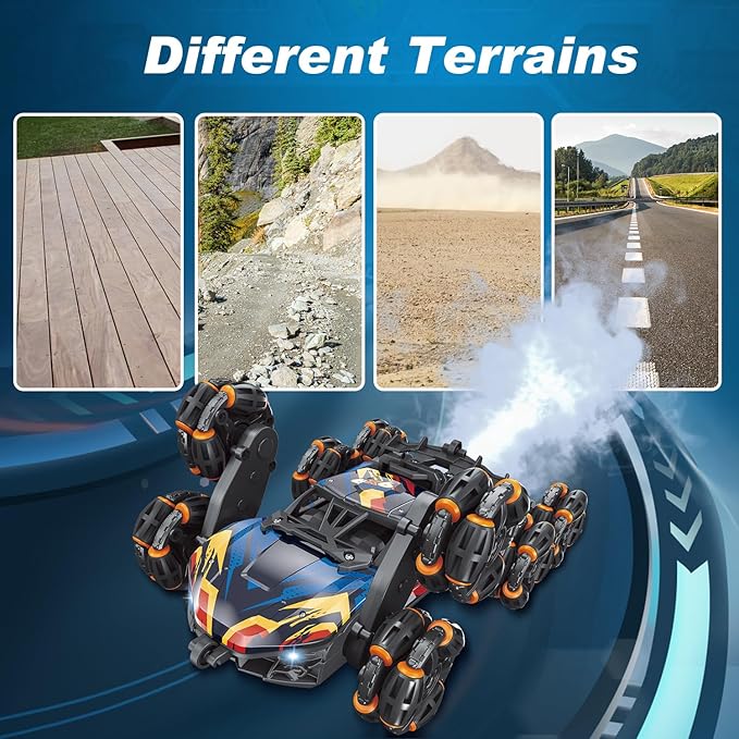 Cool 8 Wheels Hand Controlled rc Stunt Car Toys Gesture Sensing Remote Control Cars for Boys Age 6 7 8-12 13 14 Year Old Birthday Gifts Ideas for Kids