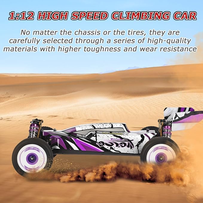 GoolRC WLtoys 124019 RC Car 1/12 Scale 2.4GHz 4WD 60km/h High Speed Racing Buggy Drift Car RTR Aluminum Alloy Chassis Zinc Alloy Gear 1 Battery