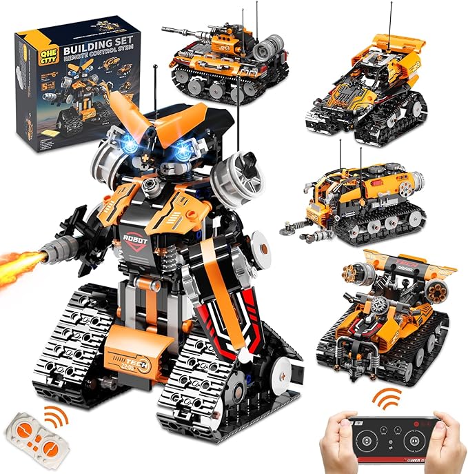 STEM Building Toys for Kids 6-12 5in1 Remote &amp APP Controlled STEM Robot Car Tank Building Kit 600 Pcs DIY Educational Building Blocks Set for Kids Science Learning Boys Girls Birthday Gifts Id
