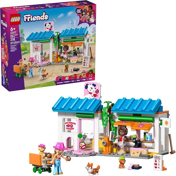LEGO Friends Dog Treats Bakery Building Toy for Girls &amp Boys - Pretend Play Set for Kids Ages 6+ - W/Aliya &amp Sage Minidolls 2 Toy Dog Figures &amp Accessories - Gift Idea for Birthdays - 4