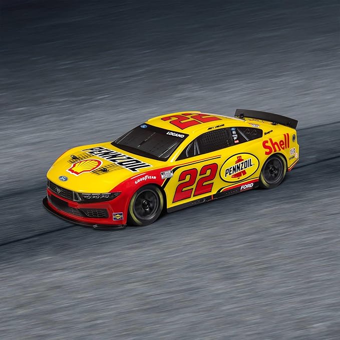 Losi 1/12 NASCAR RC Race Car Joey Logano No. 22 2025 Shell-Pennzoil Ford Mustang 2S AWD RTR Brushed On-Road Battery &amp Charger Included Yellow LOS1122522