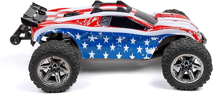 SummitLink Custom Body USA Flag Style Compatible for Rustler 4X4 Rustler BL-2S Rustler 4x4 Ultimate 1/10 Scale RC Car or Truck (Truck not Included) R4-US-02