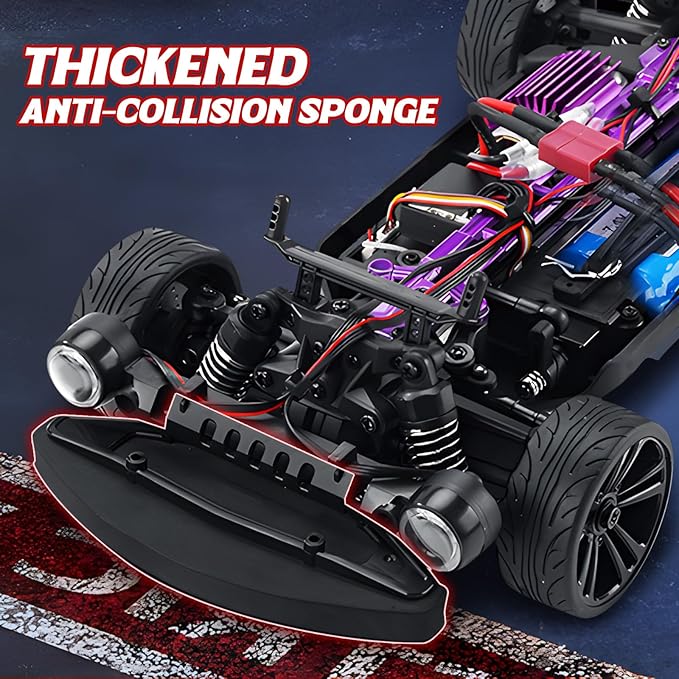 1/16 Fast RC Cars for Adults RC Drift Car 38KM/H High-Speed 4WD Full Proportional Control 6 LED Light Modes 2 Rechargeable Batteries RTR Drifting for Adults Gift for Boys Kids and Girls