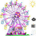 Ferris Wheel Building Set with Fairy Lights Two-Way RotationSTEM Learning Toy for Ages 8-12Amusement Park Construction Kit for Boys Girls 8 9 10 11 12 13 14 and Adults813Piece