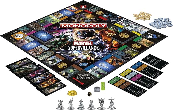 Monopoly: Marvel Super Villains Edition Board Game for Families and Kids Ages 8 and Up Marvel Game for 2-6 Players