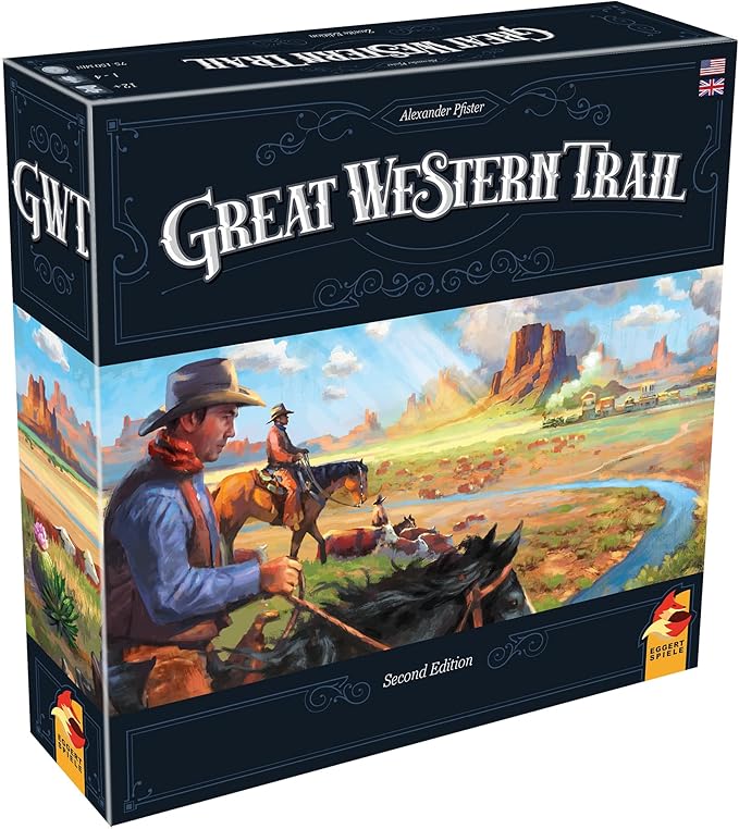 Asmodee Great Western Trail 2nd Edition Board Game - Epic Strategy Board Game for Ranchers and Adventurers Family Game for Kids &amp Adults Ages 12+ 1-4 Players 75-150 Min Playtime