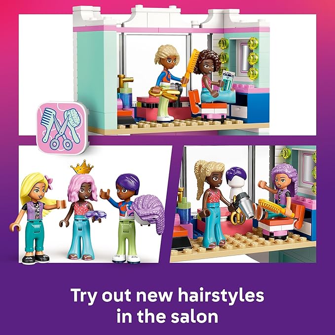 LEGO Friends Hair Salon and Accessories Store Toy Building Set - Hair Salon Toy for Girls and Boys Ages 7+ - Gift Idea for Kids Birthday - with 3 Minidolls - 42662