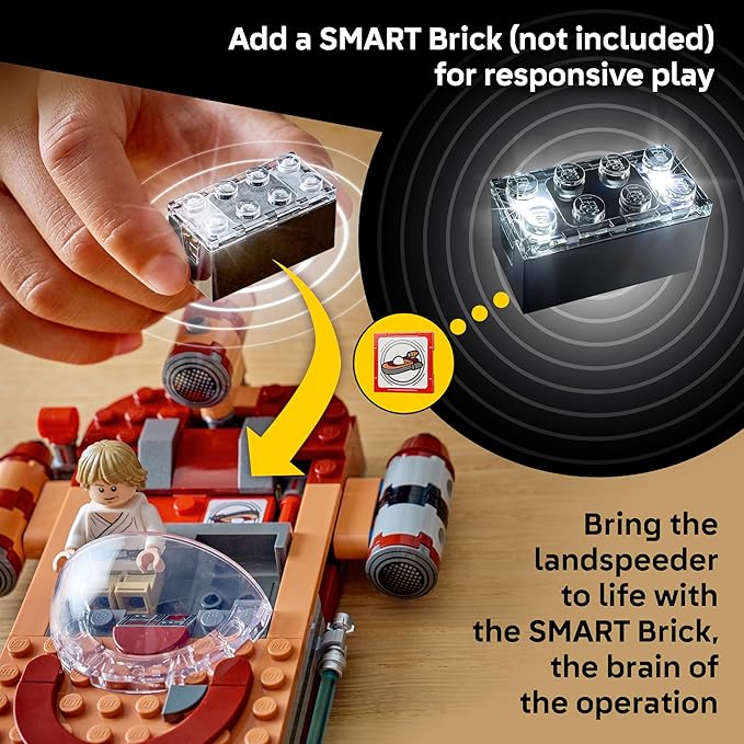 LEGO Star Wars SMART Play: Luke’s Landspeeder - Building Toy for Action Play - Compatible Set with a SMART Tag and 2 Minifigures - Gift for Boys Girls and Kids Ages 6+ - 75420