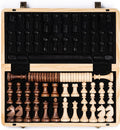 A&ampA 15 Magnetic Wooden Chess Set/Folding Board / 3 King Height German Knight Staunton Chess Pieces/Mahogany &amp Maple Inlaid /2 Extra Queen