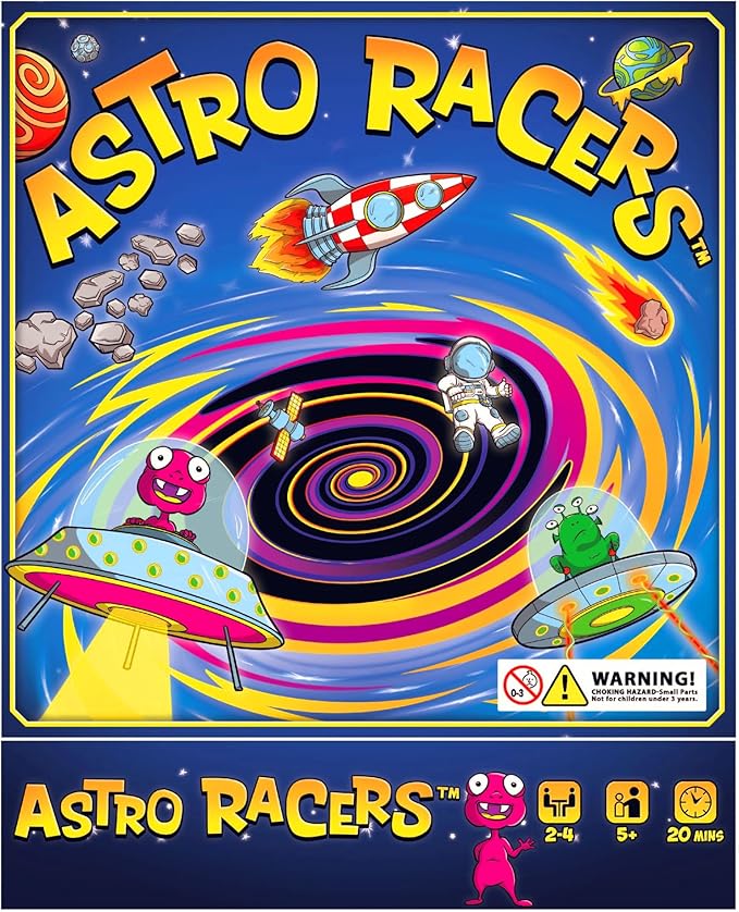 Astro Racers Board Game Fun for Kids and Adults 2-4 Players Ages 5+ Solar System Racing Theme Family-Friendly Strategy Game. Educational &amp Skill-Building.