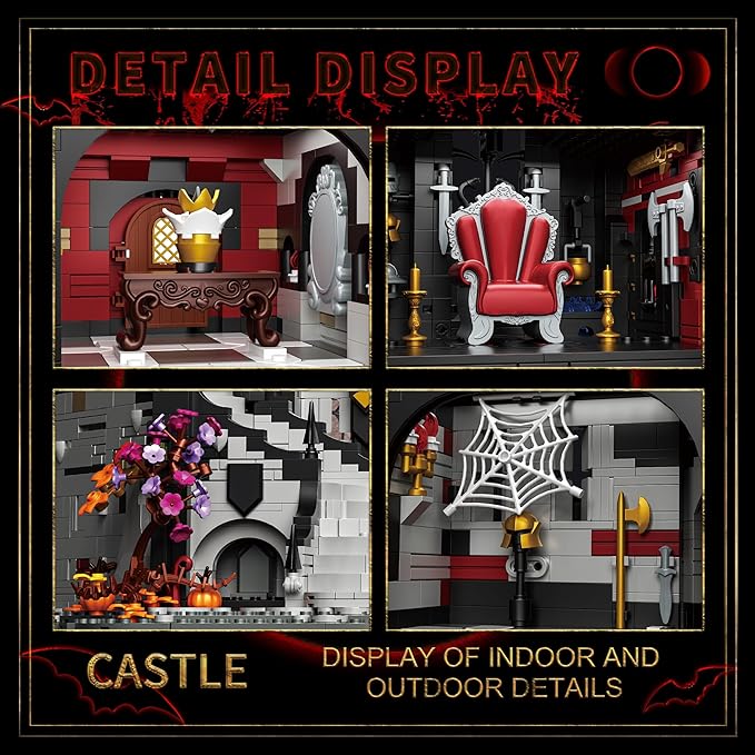 Medieval Castle Building Set for Adults 3540 PCS Large MOC Modular Gothic Vampires Haunted Houses Model Kit Compatible with Lego Horror Architecture Block Gift for Christmas Birthday