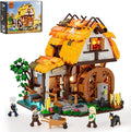 FUNWHOLE Medieval Water-Mill Lighting Building-Bricks Set - Middle Age Milling House Collection LED Light Building Construction Model Sets 1278 Pcs for Adults and Teen