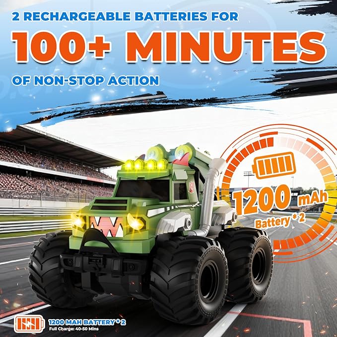 Remote Control Car Waterproof Monster Truck Toys RC Cars for Boys 1:18 Amphibious 4WD All Terrain Off-Road Pickup Toy Trucks Christmas Birthday Gift Boys Girls Kids Ages 6 7 8-12 Years Old