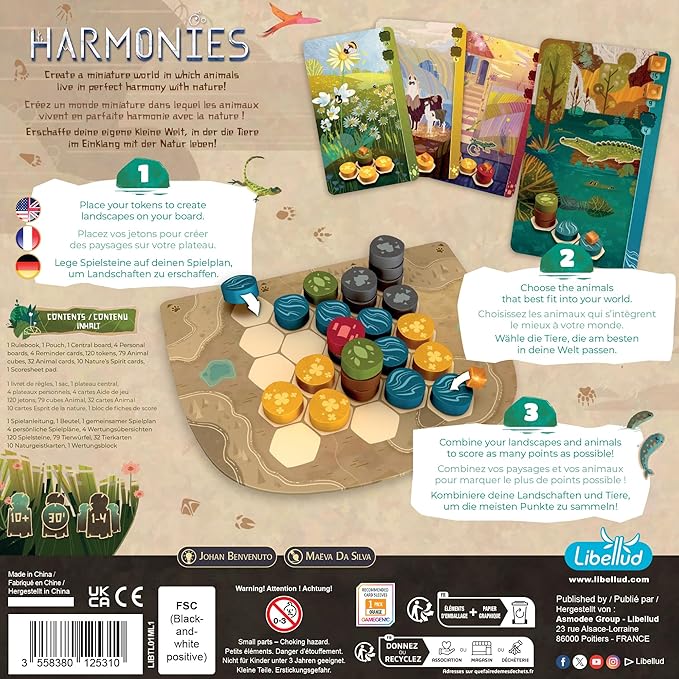 Asmodee Harmonies Board Game - Create Oneiric Landscapes Strategic &amp Poetic Gameplay Fun Family Game for Kids &amp Adults Ages 10+ 1-4 Players 30 Min Playtime (Multilingual Edition)