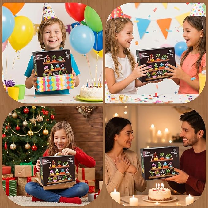 12 Pack Succulent &amp Flower Building Block Set 1255 PCS Botanical Garden DIY Kit – STEM Toy Gift for Girls &amp Women Age 6+ Perfect for Easter Birthdays or Desk Decor