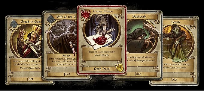 Modiphius Entertainment: Dark Deeds - Strategy Board Game Darkly Humorous Card Game Ages 14+ 2-5 Players 60 Min